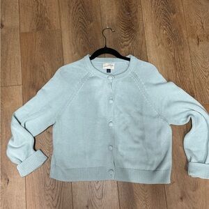 Universal Thread Light Blue Crewneck Button-Front Cardigan